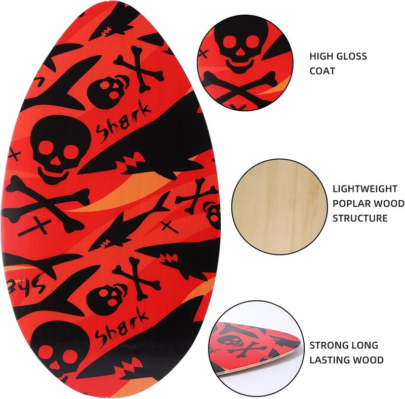 YOJOR Skimboard 35 Inch Skim Boards for Beach Adults ＆ Kids, High Gloss Coat Wooden Skim Board for Beginners, Durable Lightweight Wood Body Board - Image 3